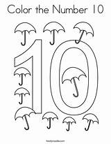 Printable Number 10 Coloring Page sketch template