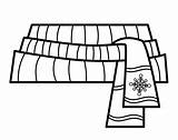 Christmas coloring Book Or Page Scarf Black And White Vector  sketch template