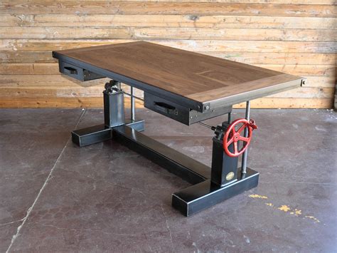 Crank Sit Stand Desk | Vintage Industrial Furniture