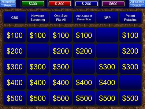 Jeopardy Template with Scorekeeper | Stcharleschill Template