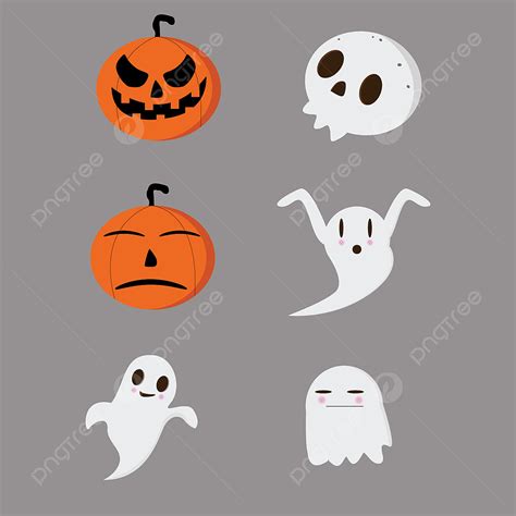 Halloween Ghost Vector Hd PNG Images, Set Icon Halloween Ghost ...