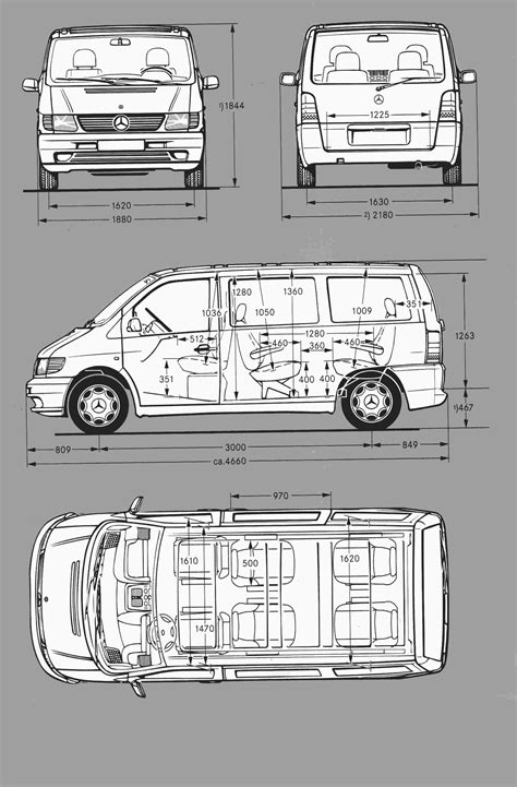 Mercedes-Benz Vito Blueprint - Download free blueprint for 3D modeling