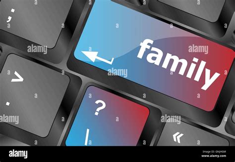 computer keyboard with family button - social concept . keyboard keys. vector illustration Stock ...