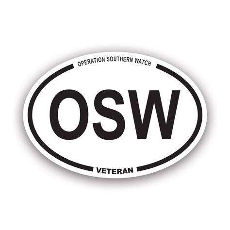 Operation Southern Watch Veteran OSW Oval Sticker Decal - Self Adhesive ...