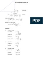 Heat Transfer Final Formula Sheet | Heat Transfer | Heat