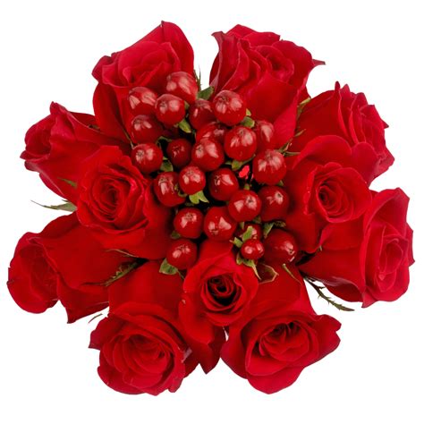 Wedding Flowers Centerpieces Red Centerpieces Roses & Hypericum | GlobalRose