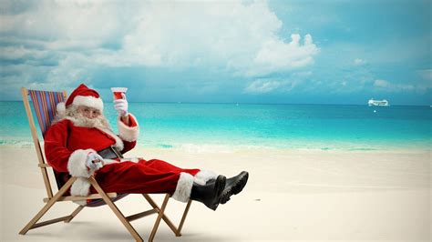 Download Australian Christmas Santa On Beach Wallpaper | Wallpapers.com