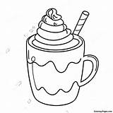 Charming Hot Chocolate With Whipped Cream Coloring Page  sketch template