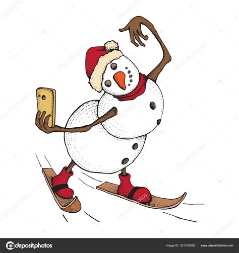 Funny Cartoon Snowman