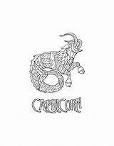 Capricorn Coloring Page / Digital Download Printable Astrological  sketch template