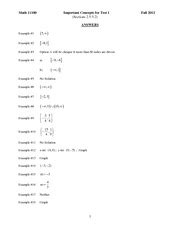 Answer Sheet to Exam Covering Linear Equalities - Math 11100 Important Concepts for Test 1 ...