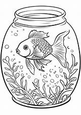 Aquarium coloring Sheet Free  Printable sketch template