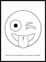Emoji Coloring Page  Silly Winking Face With Tongue {FREE Printable sketch template