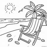 Beach Summer Scene Coloring Page 22442 17746 sketch template