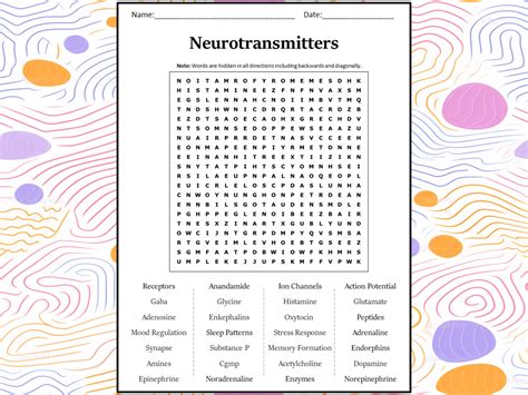 Neurotransmitters Word Search Puzzle Worksheet Activity | Teaching ...