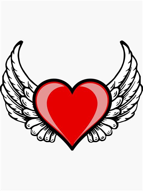 "Heart angel wings tattoo " Sticker for Sale by pedroserpa | Redbubble