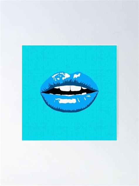 "Blue Woman Lips Art" Poster for Sale by mindpose | Redbubble