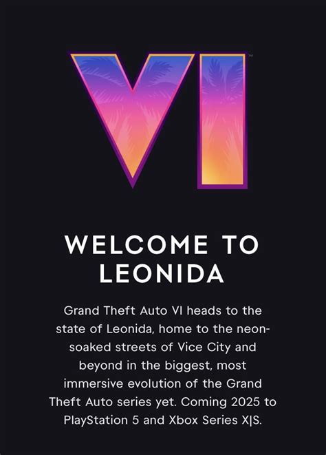 GTA VI in LEONIDA and only for PS5 and Xbox Series X : r/GTA6