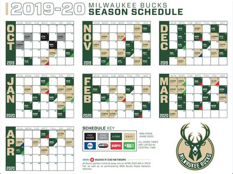 Milwaukee Bucks Schedule Printable - Free Printable Templates