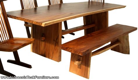 WOODEN TABLE FACTORY Natural Solid Wood Table Bench Furniture Set from Bali Indonesia Java