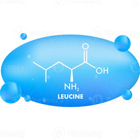 Icon with leucine formula. Essential Amino Acid molecular formula. 37395810 PNG