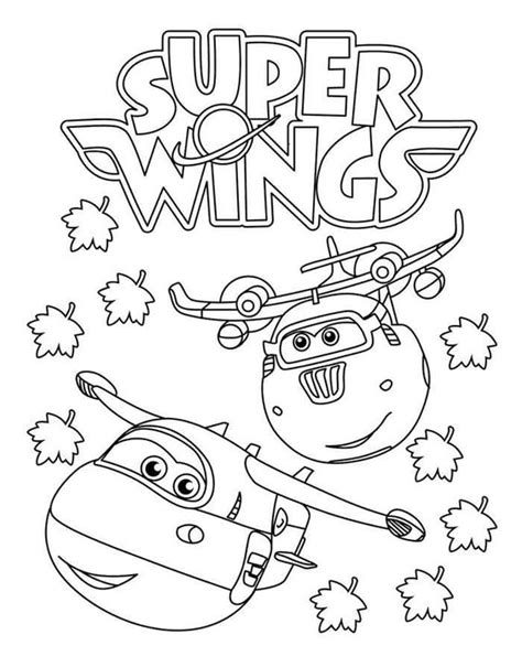 Jett et Donnie volent ensemble à l'automne de Super Wings Coloring Pages - Coloriages de dessins ...