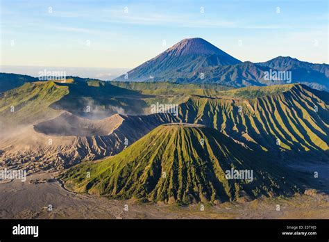 Mount Bromo volcanic crater at sunrise, Bromo Tengger Semeru National Park, Java, Indonesia ...