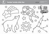 Space Stars Coloring Pages sketch template