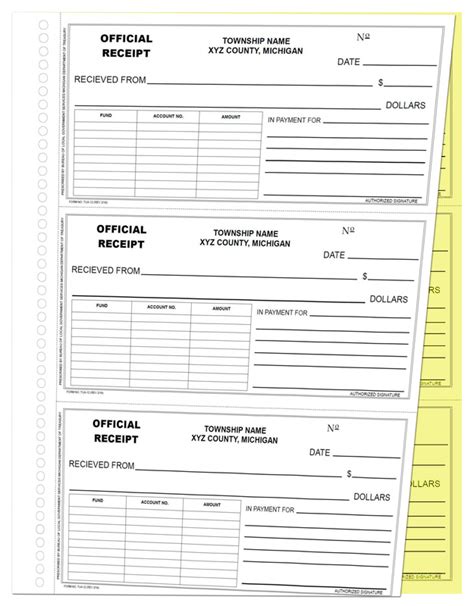 Official Receipt Book TUA-12 | we produce high quality custom receipt forms in any color you ...