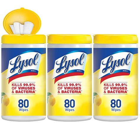 Lysol, Disinfecting Wipes, White, Lemon Lime, 80 Count (Pack of 3), 240 Count- Buy Online in ...