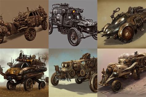 a concept art of a vehicle, steampunk, artstation | Stable Diffusion