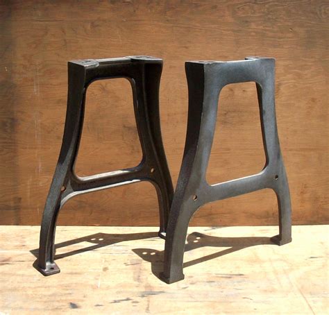 Vintage Industrial Cast Iron Factory Table Legs / PAIR / Set of 2 / Raw Steel / Iron / Factory ...