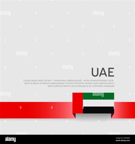 United arab emirates flag color ribbon on a white background ...