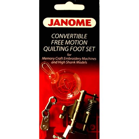 Janome Convertible Free Motion Quilting Foot Set #202001003 For High Shank Model - Walmart.com