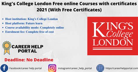 King's College London Free online Courses with certificates 2021 (With Free Certificates ...