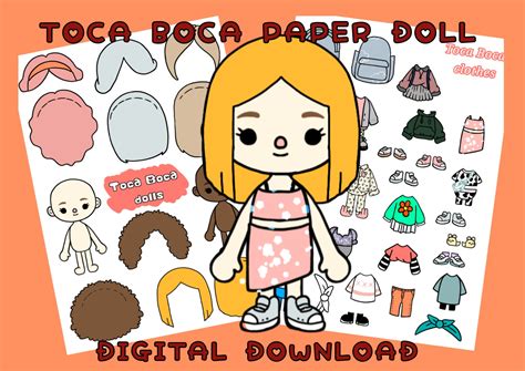 Printable Toca Boca Paper Doll and Clothes / Dress up Doll / - Etsy Australia