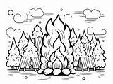 Printable Campfire Coloring Sheet  Page sketch template