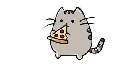 Pusheen Eating Pizza