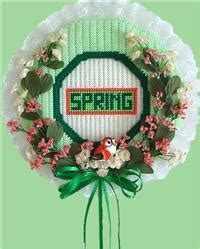 "4 Seasons Spring Wreath" | Plastic Canvas Pattern
