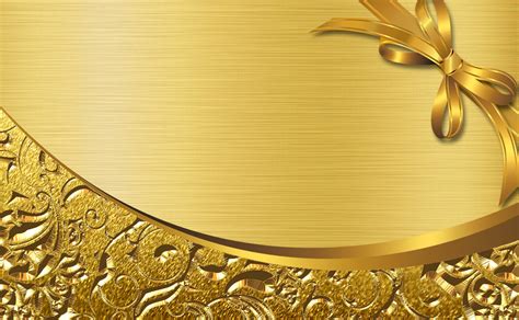 Download Gold Background With A Bow And Ribbon | Wallpapers.com