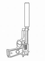 Gun coloring Pages sketch template