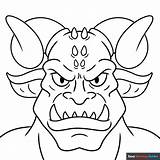 Demon Face Coloring Page  Easy Drawing Guides sketch template