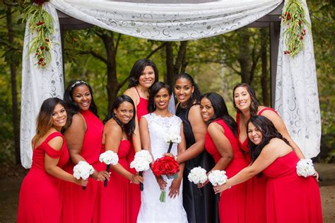 Congratulations Janeil & Jason! - Vecoma at the Yellow River | Red bridesmaid dresses, White ...