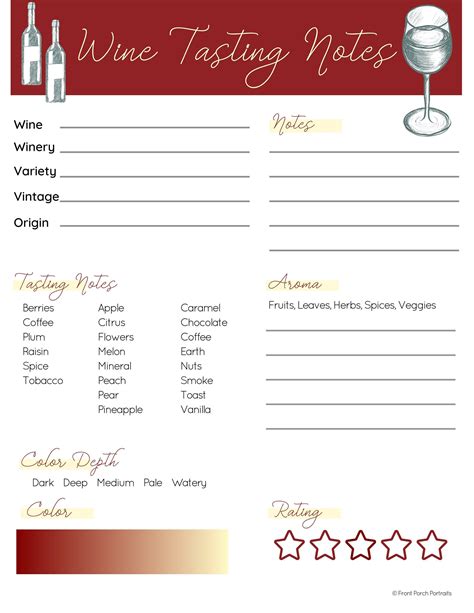 Wine Tasting Cards Printable Free - Printable Word Searches