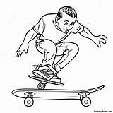 Cool Skateboard Tricks Coloring Page  Pagescom sketch template