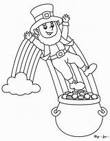 Leprechaun Pot Of Gold Coloring Page sketch template