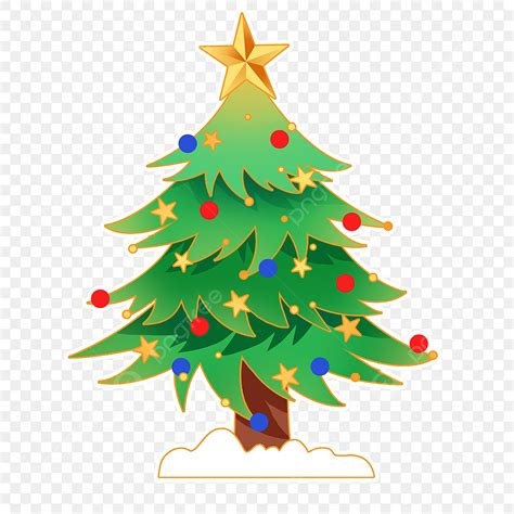 Cartoon Christmas Tree Hd Transparent, Cartoon Christmas Tree, Tree Clipart, Lovely, Element PNG ...