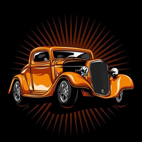 Orange Vintage Hot Rod 1220850 Vector Art at Vecteezy