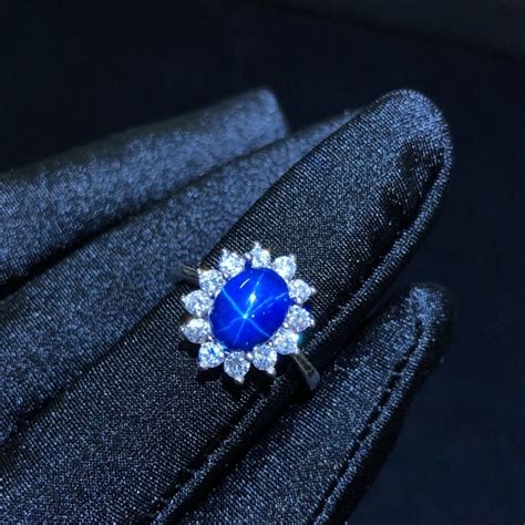 Natural Blue Star Sapphire Engagement Rings for Women 5x7mm - Etsy