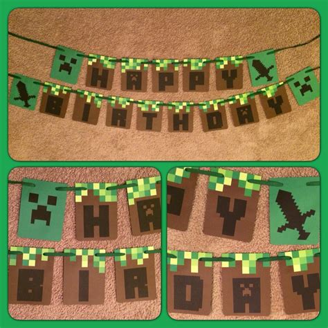 Minecraft birthday banner | Diy minecraft birthday party, Minecraft ...